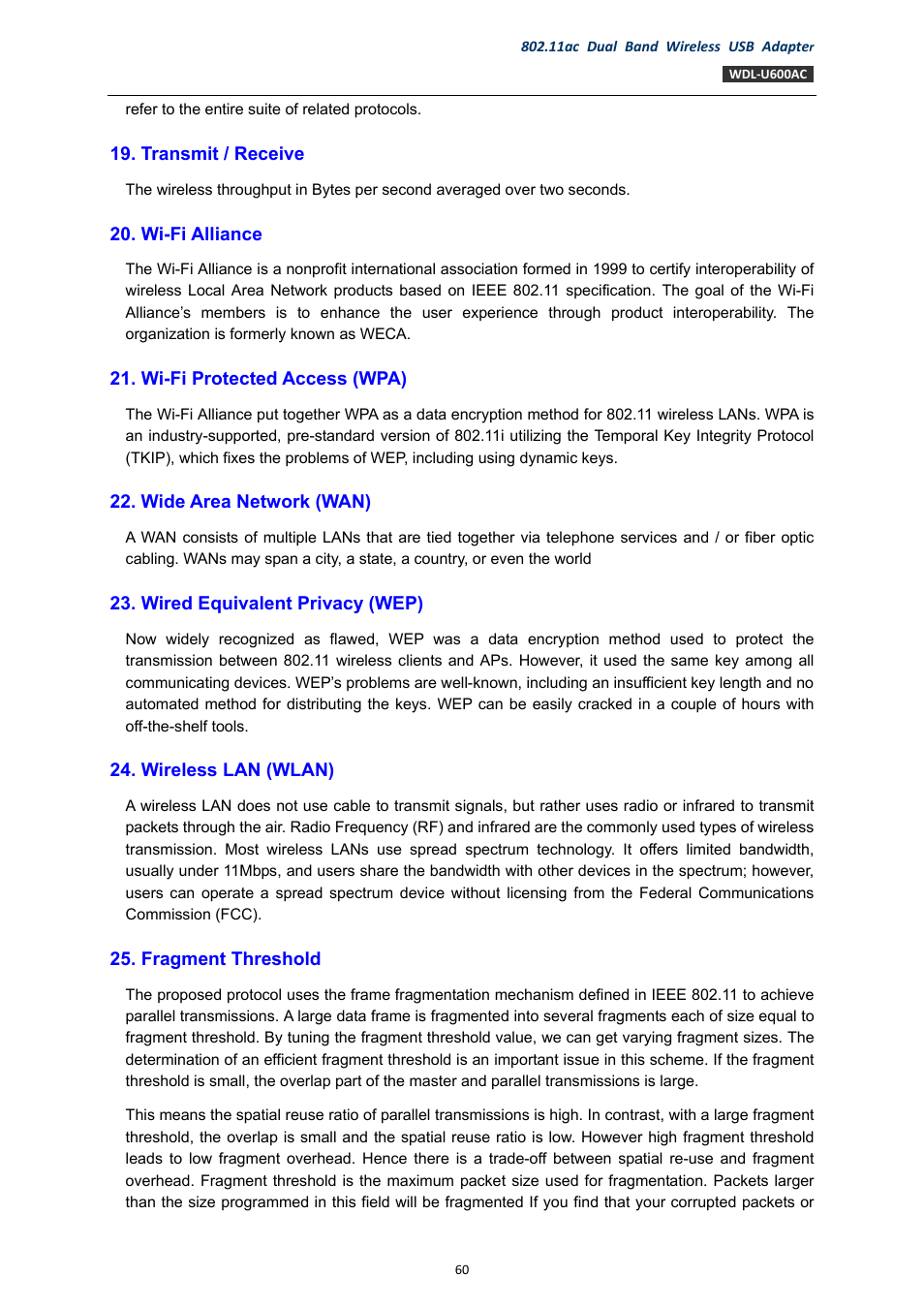 PLANET WDL-U600AC User Manual | Page 60 / 64