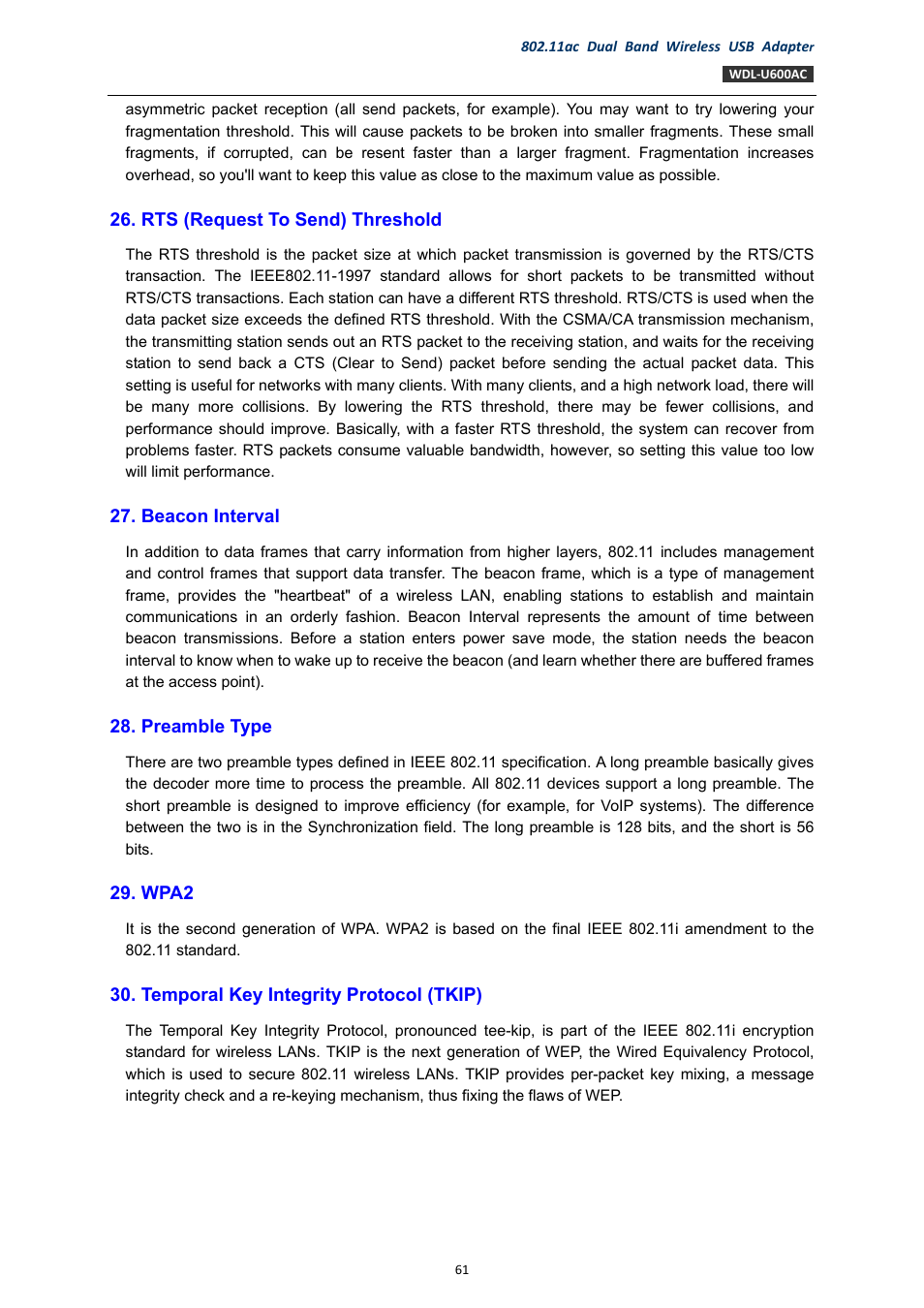 PLANET WDL-U600AC User Manual | Page 61 / 64