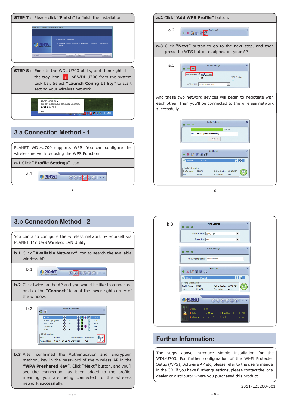 Package contents 2. installation, A connection method - 1, Further information | B connection method - 2 | PLANET WDL-U700 User Manual | Page 2 / 2