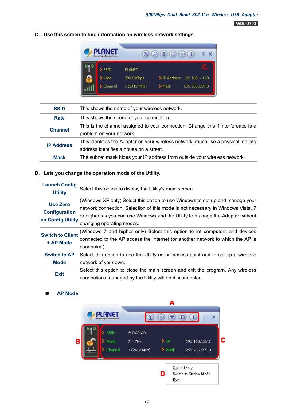 PLANET WDL-U700 User Manual | Page 12 / 67