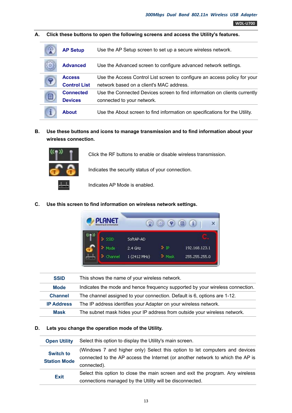 PLANET WDL-U700 User Manual | Page 13 / 67