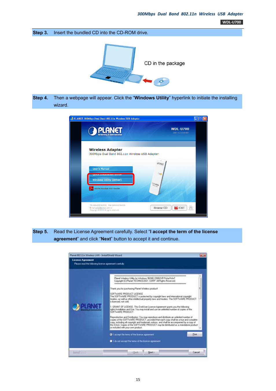 PLANET WDL-U700 User Manual | Page 15 / 67