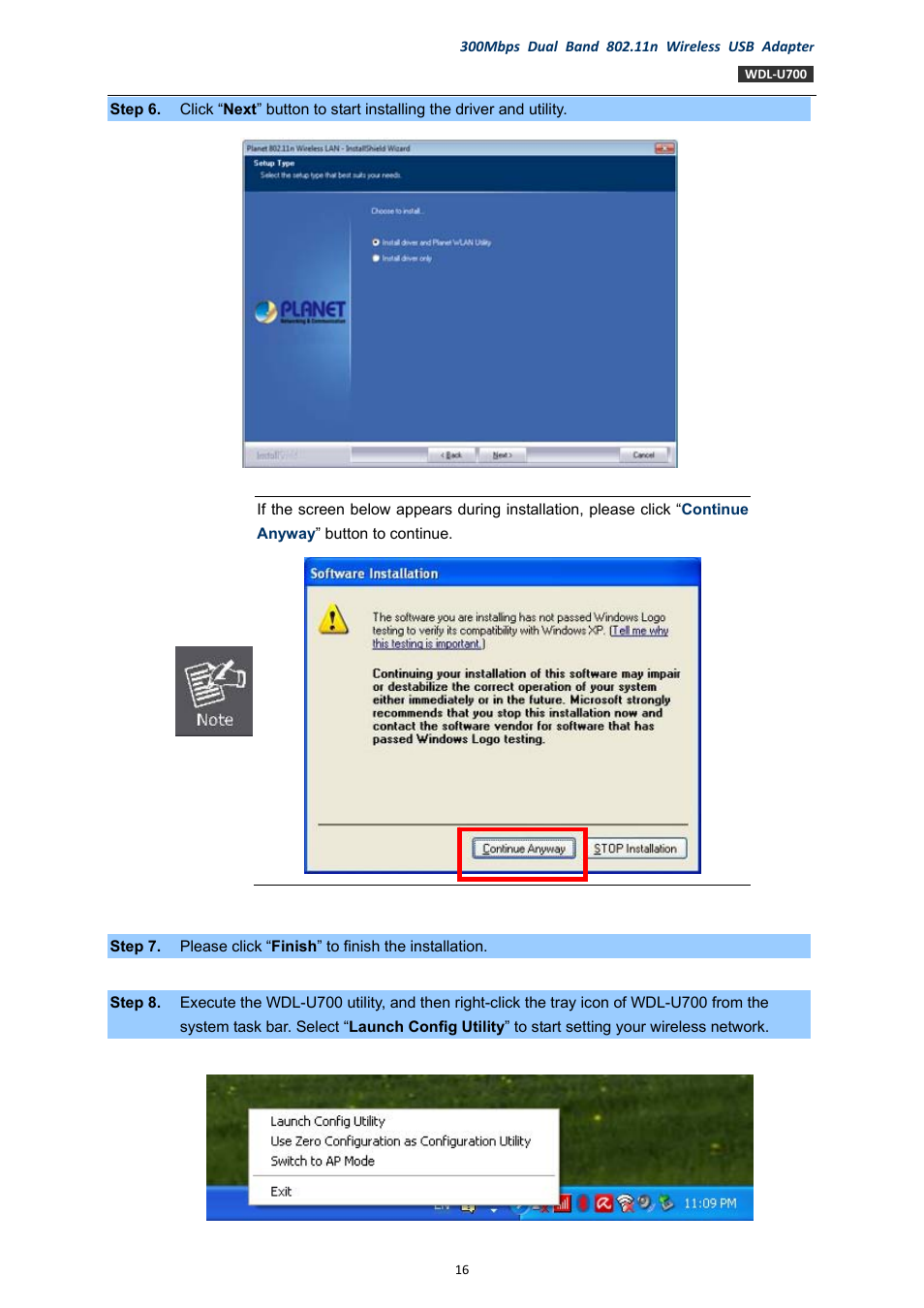 PLANET WDL-U700 User Manual | Page 16 / 67