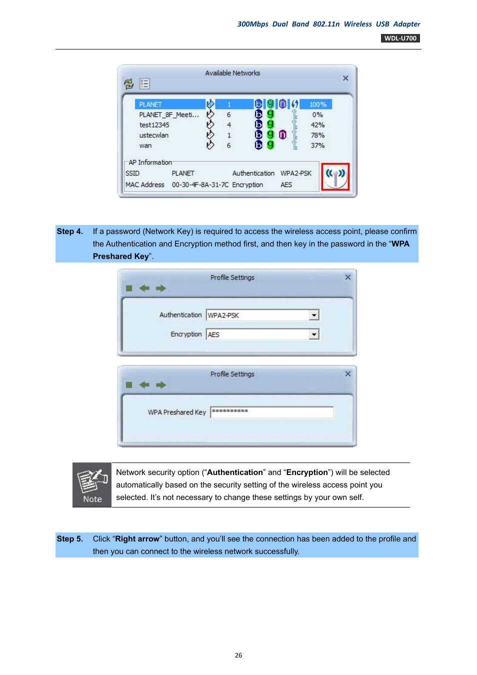 PLANET WDL-U700 User Manual | Page 26 / 67