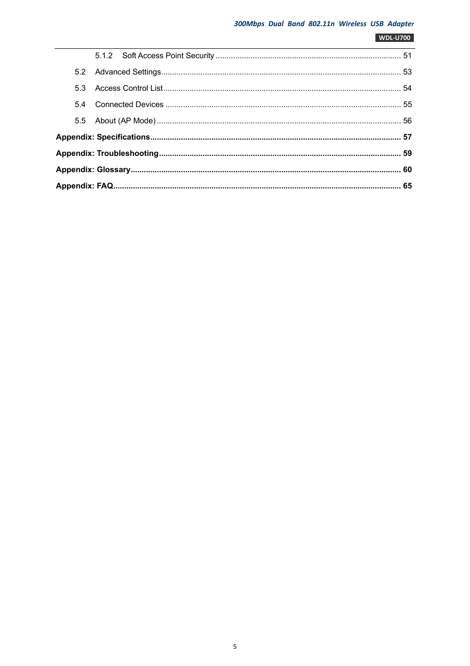 PLANET WDL-U700 User Manual | Page 5 / 67