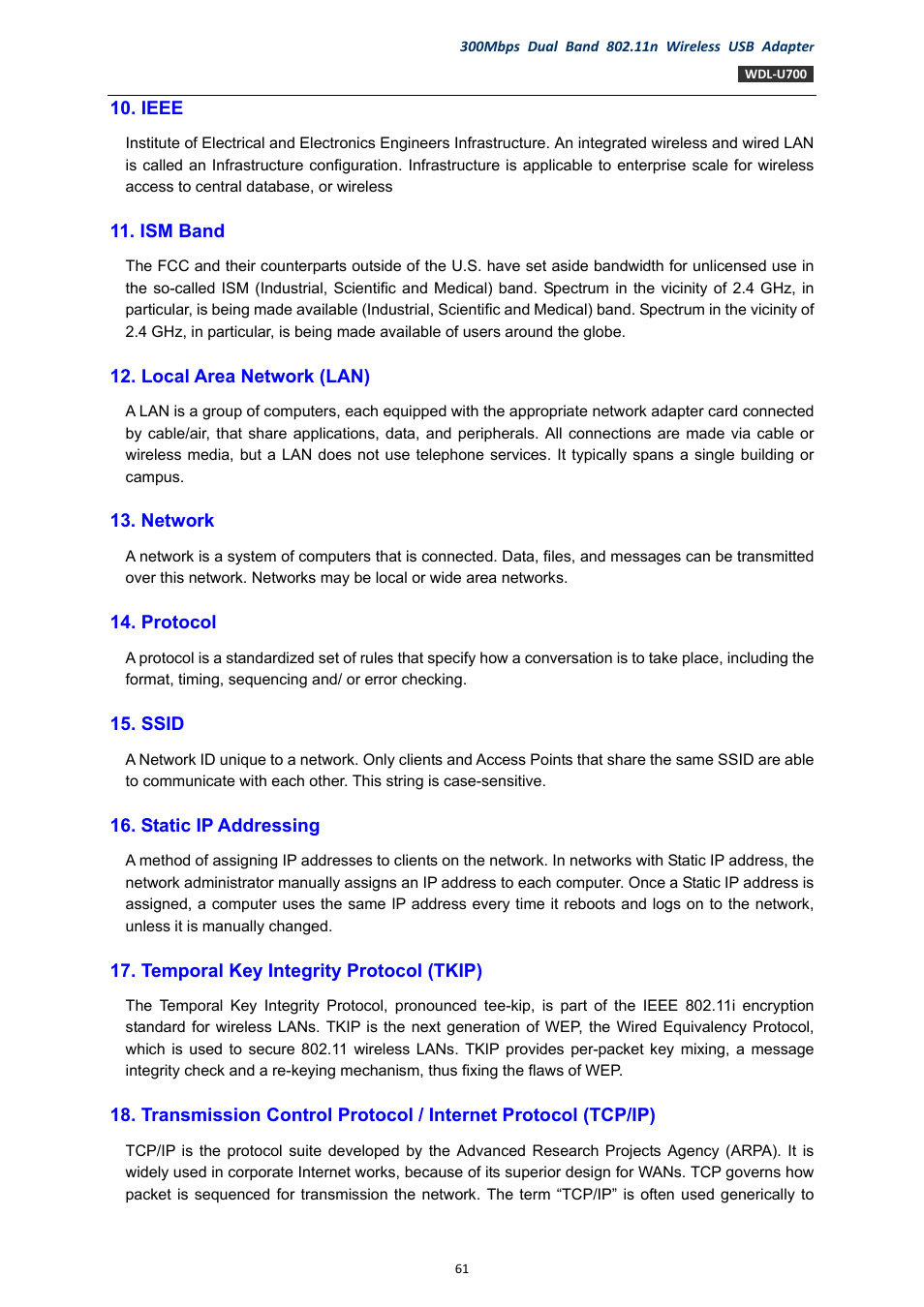 PLANET WDL-U700 User Manual | Page 61 / 67