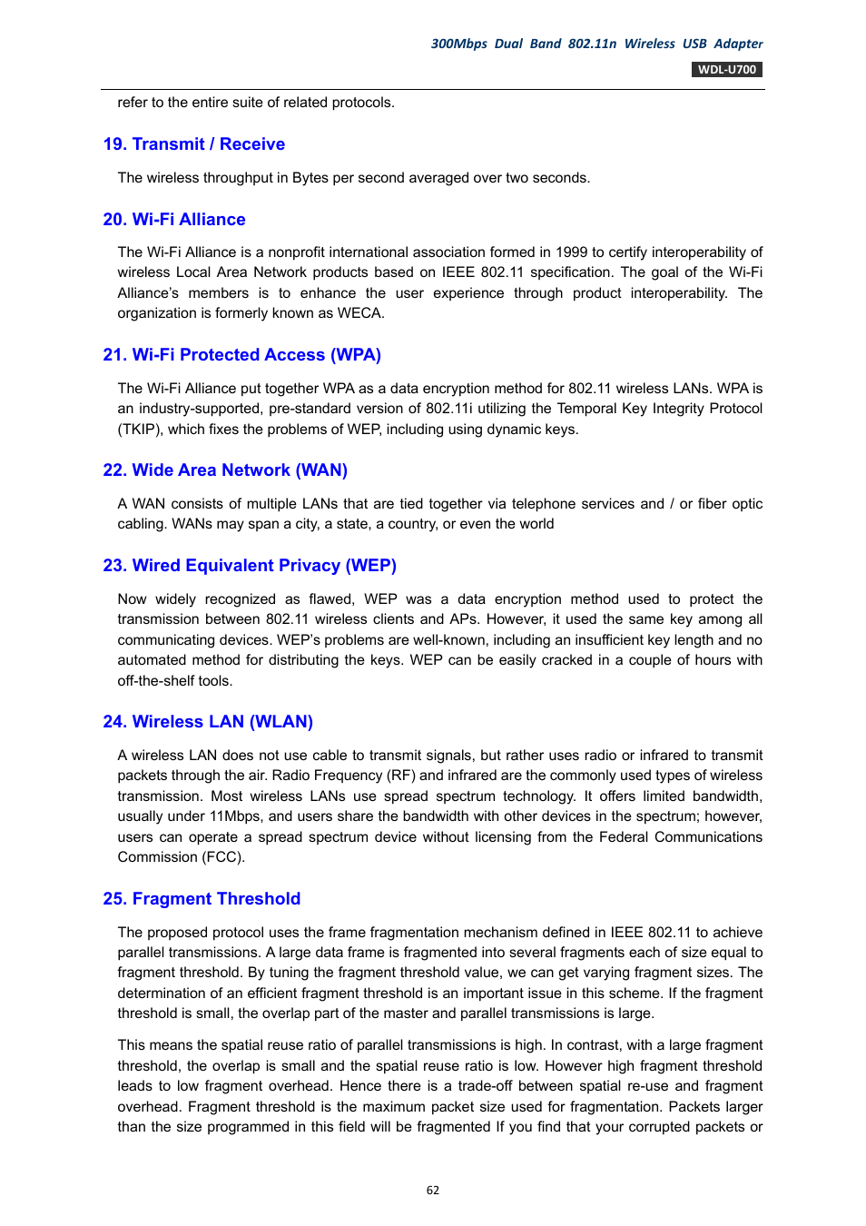PLANET WDL-U700 User Manual | Page 62 / 67