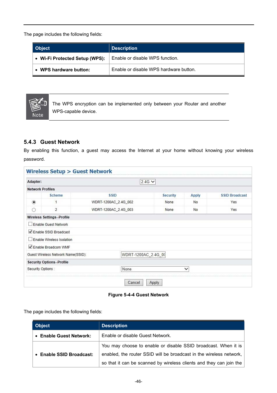 3 guest network, Guest network | PLANET WDRT-1200AC User Manual | Page 52 / 106