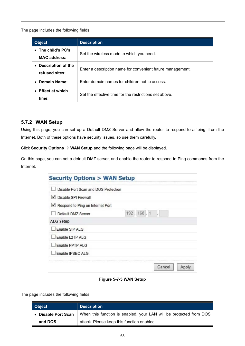 2 wan setup, Wan setup | PLANET WDRT-1200AC User Manual | Page 74 / 106