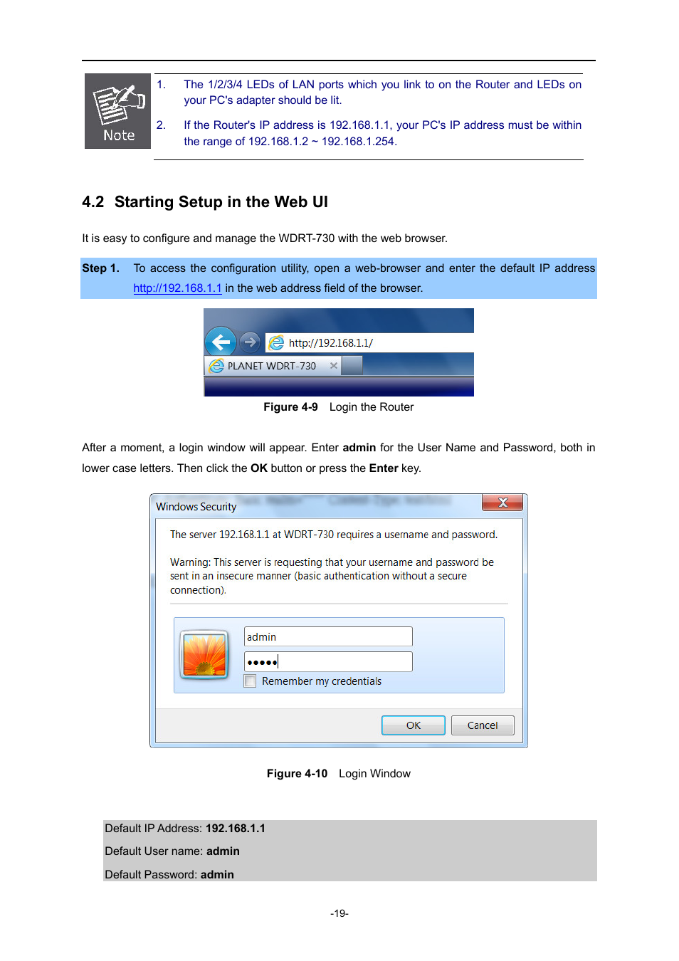 2 starting setup in the web ui, Starting setup in the web ui | PLANET WDRT-730 User Manual | Page 26 / 105