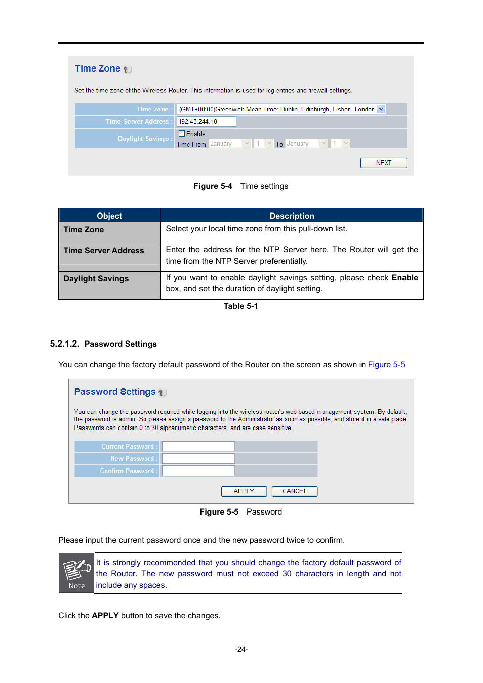 Password settings | PLANET WDRT-730 User Manual | Page 31 / 105