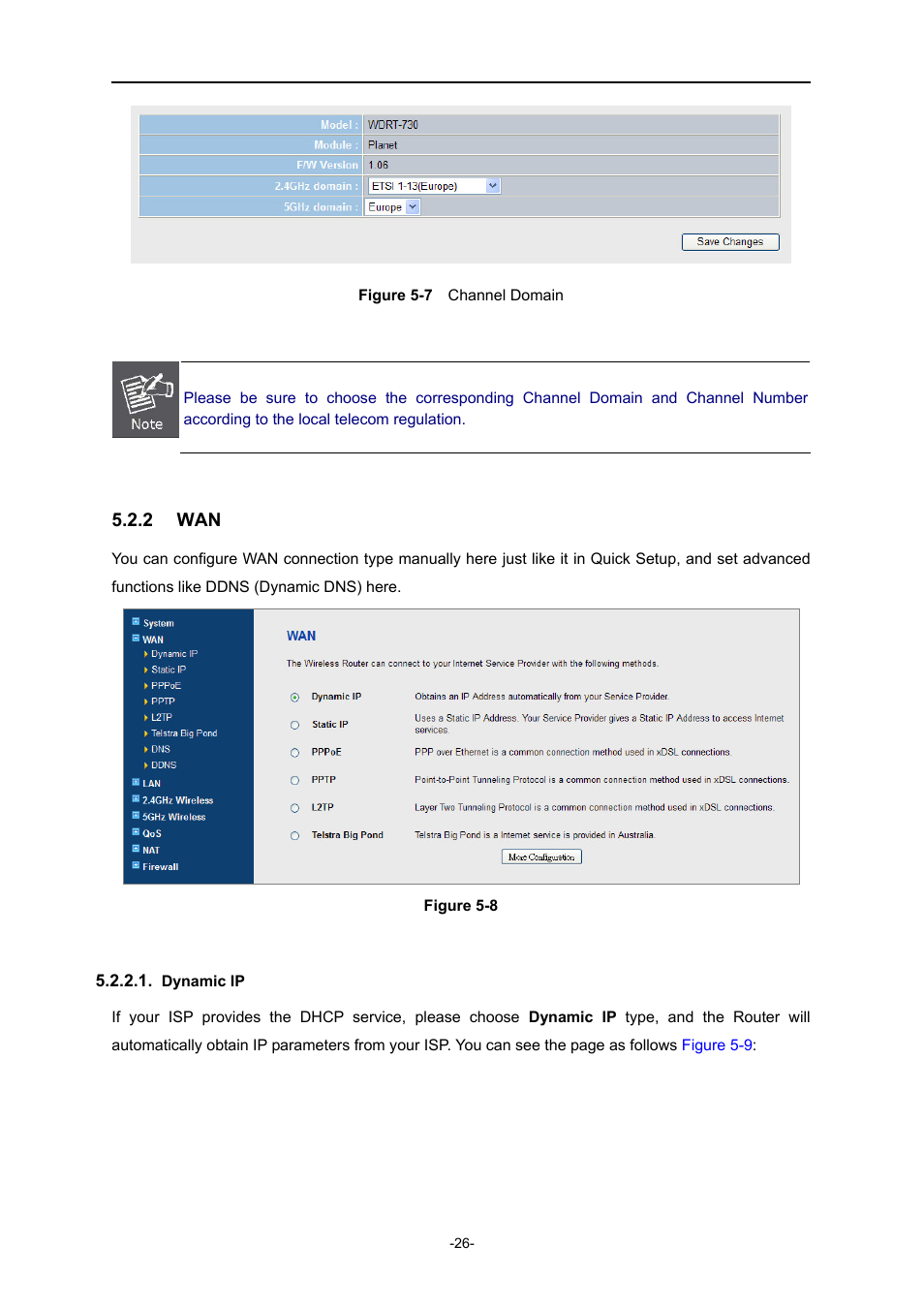 2 wan, Dynamic ip | PLANET WDRT-730 User Manual | Page 33 / 105