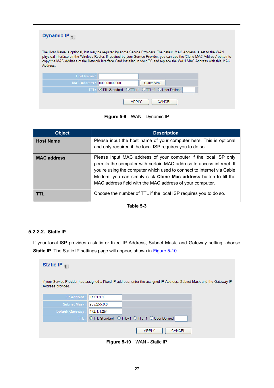 Static ip | PLANET WDRT-730 User Manual | Page 34 / 105