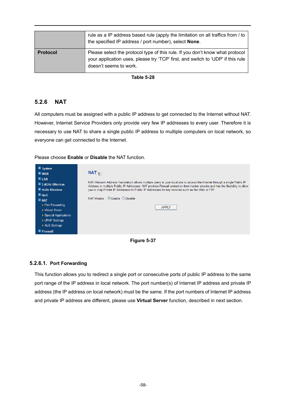 6 nat, Port forwarding | PLANET WDRT-730 User Manual | Page 65 / 105