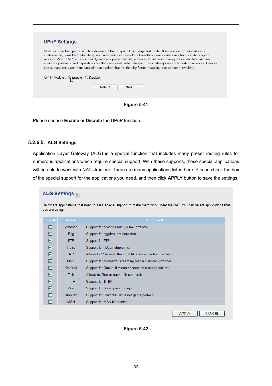 Alg settings | PLANET WDRT-730 User Manual | Page 69 / 105