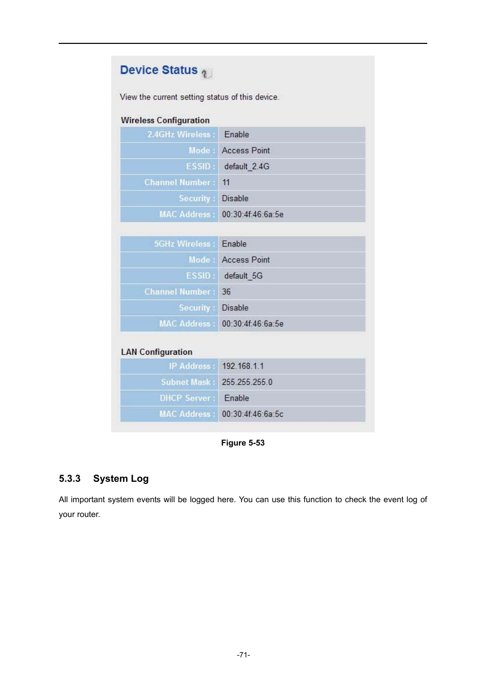3 system log, System log | PLANET WDRT-730 User Manual | Page 78 / 105