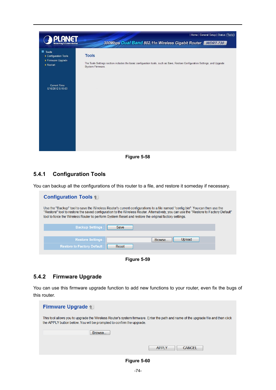 1 configuration tools, 2 firmware upgrade, Configuration tools | Firmware upgrade | PLANET WDRT-730 User Manual | Page 81 / 105