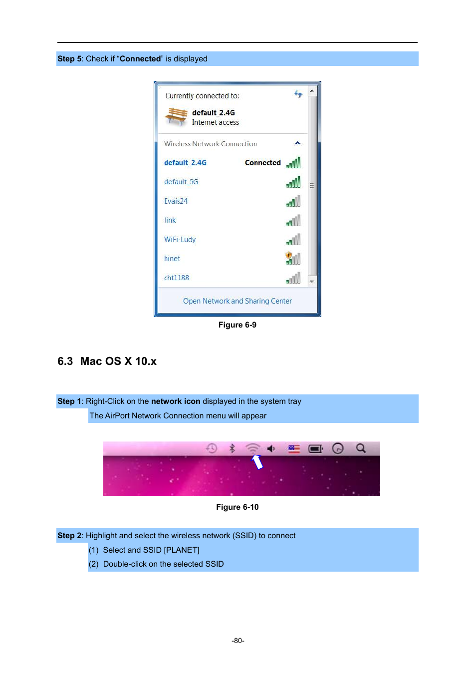 3 mac os x 10.x, Mac os x 10.x | PLANET WDRT-730 User Manual | Page 87 / 105