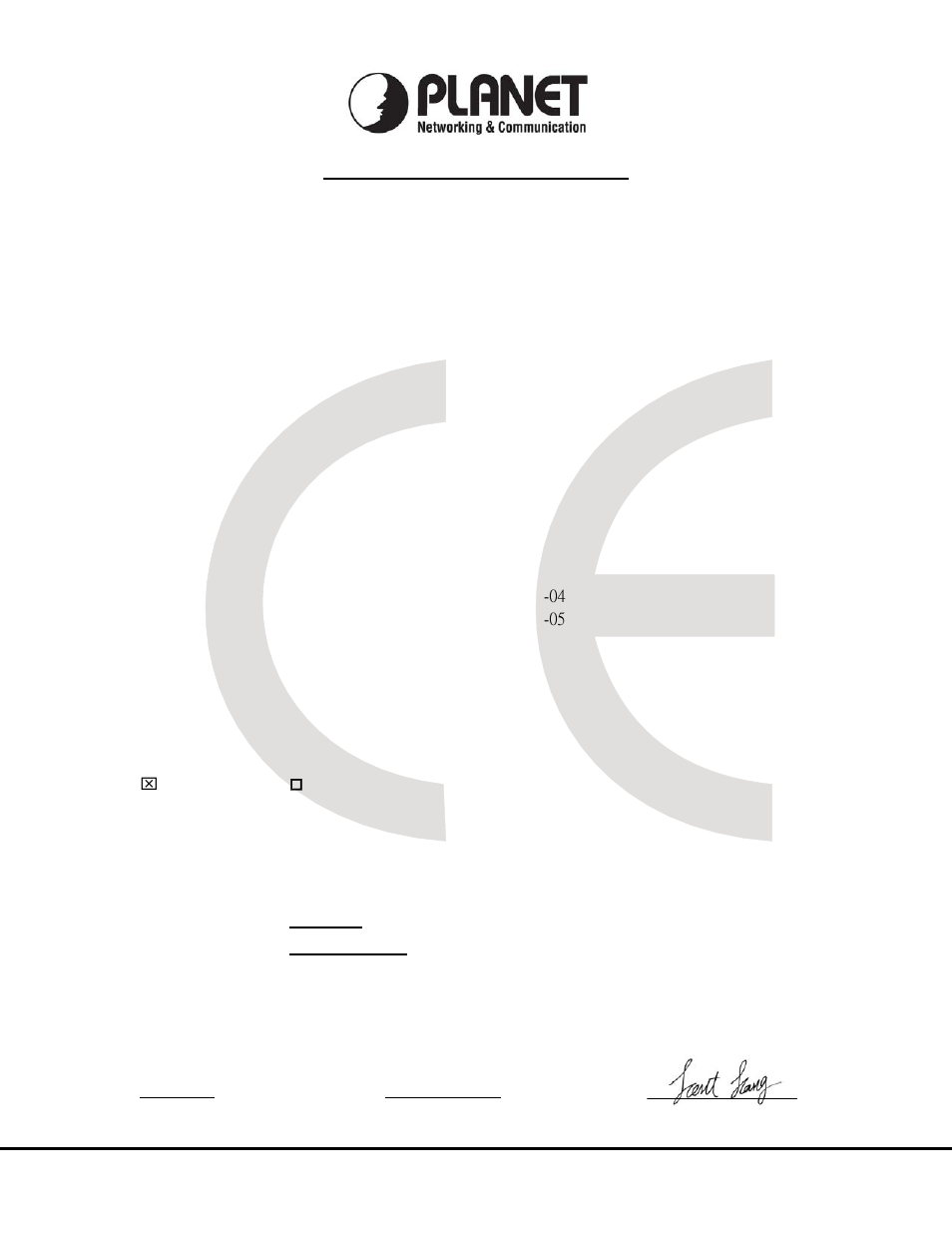 Ec declaration of conformity, Planet technology corporation | PLANET WDRT-731U User Manual | Page 132 / 133