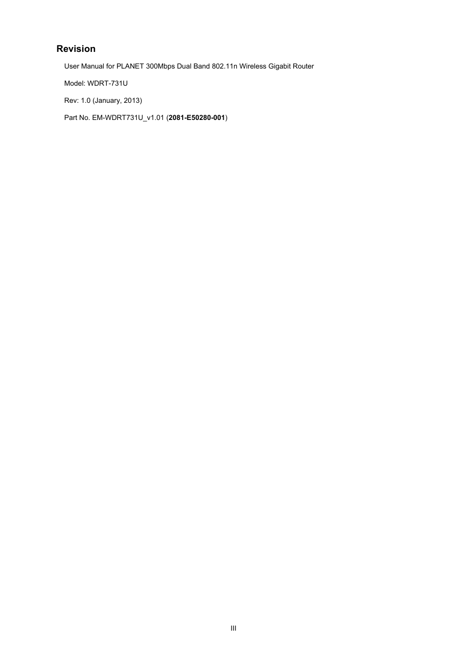 Revision | PLANET WDRT-731U User Manual | Page 4 / 133