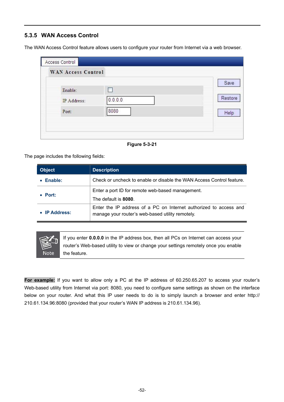 5 wan access control, Wan access control | PLANET WDRT-731U User Manual | Page 58 / 133