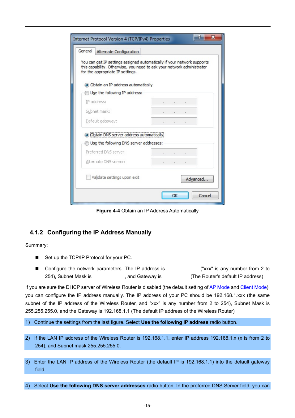 2 configuring the ip address manually, Configuring the ip address manually | PLANET WDRT-750AC User Manual | Page 21 / 90