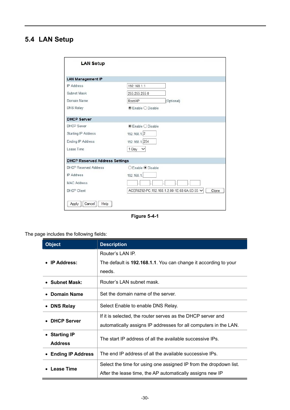 4 lan setup, Lan setup | PLANET WDRT-750AC User Manual | Page 36 / 90