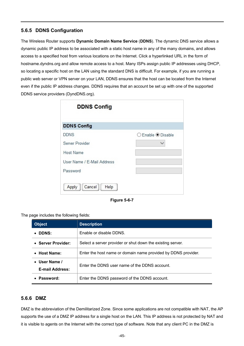 5 ddns configuration, 6 dmz, Ddns configuration | PLANET WDRT-750AC User Manual | Page 51 / 90