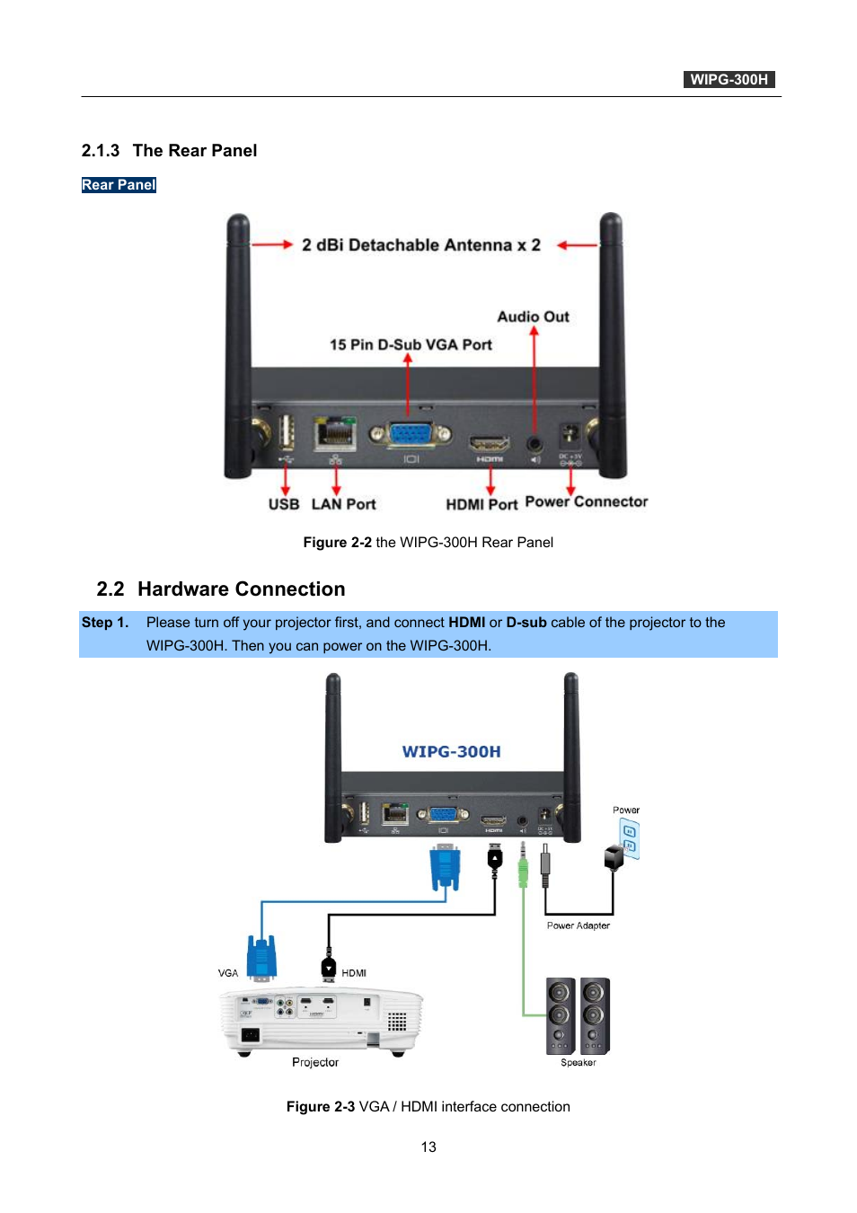 3 the rear panel, 2 hardware connection, The rear panel | Hardware connection | PLANET WIPG-300H User Manual | Page 13 / 77
