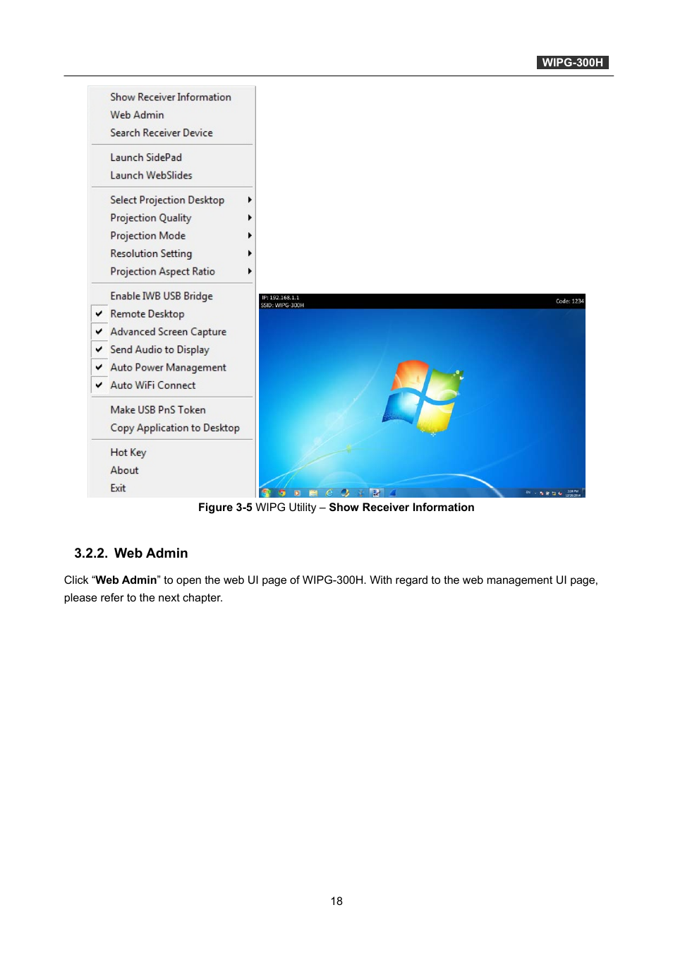 Web admin | PLANET WIPG-300H User Manual | Page 18 / 77