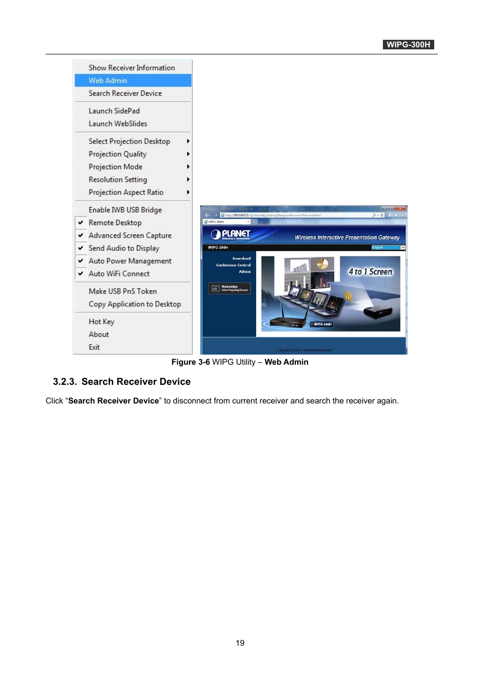 Search receiver device | PLANET WIPG-300H User Manual | Page 19 / 77