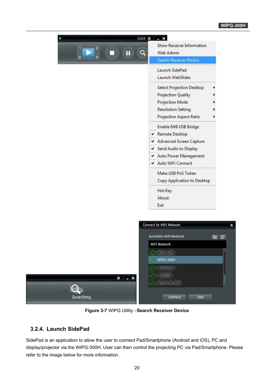 Launch sidepad | PLANET WIPG-300H User Manual | Page 20 / 77