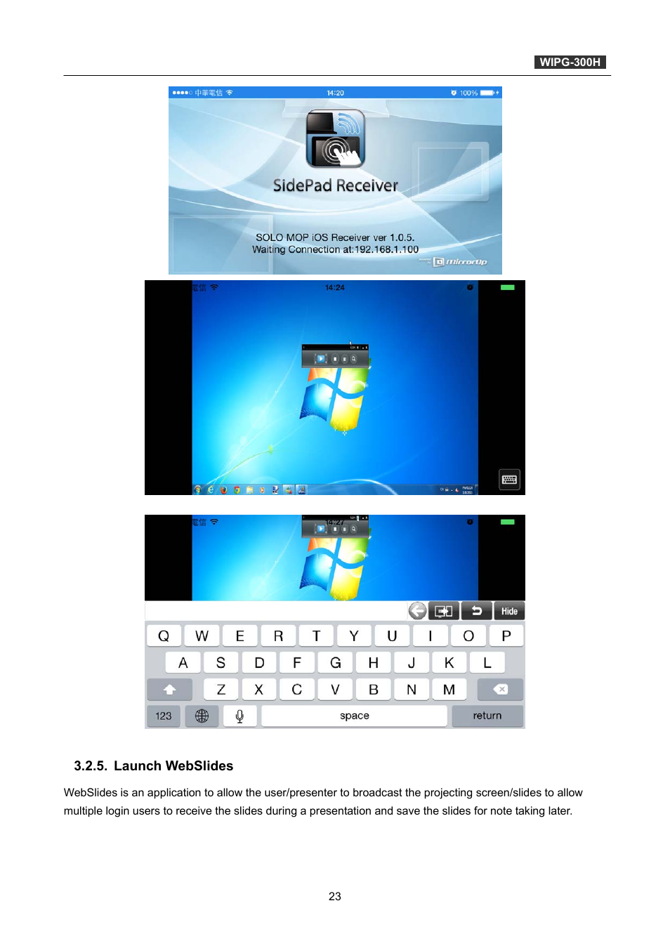 Launch webslides | PLANET WIPG-300H User Manual | Page 23 / 77