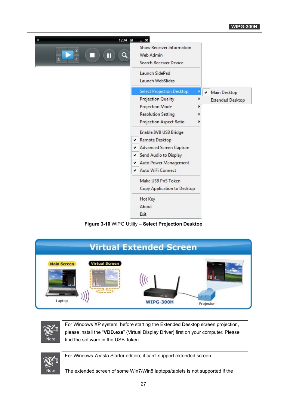 Projection quality, Projection mode | PLANET WIPG-300H User Manual | Page 27 / 77