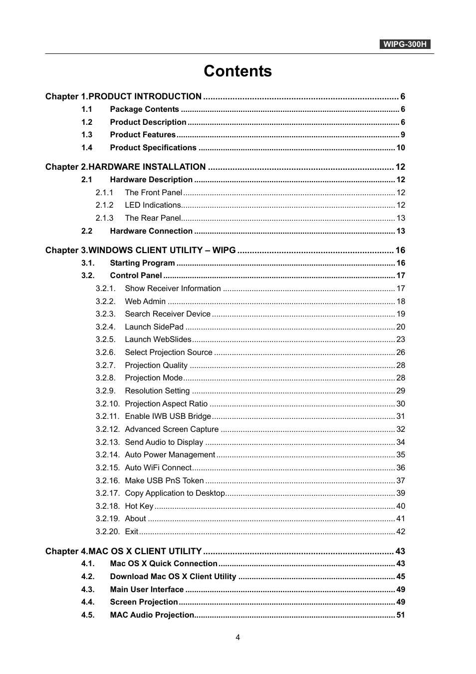 PLANET WIPG-300H User Manual | Page 4 / 77