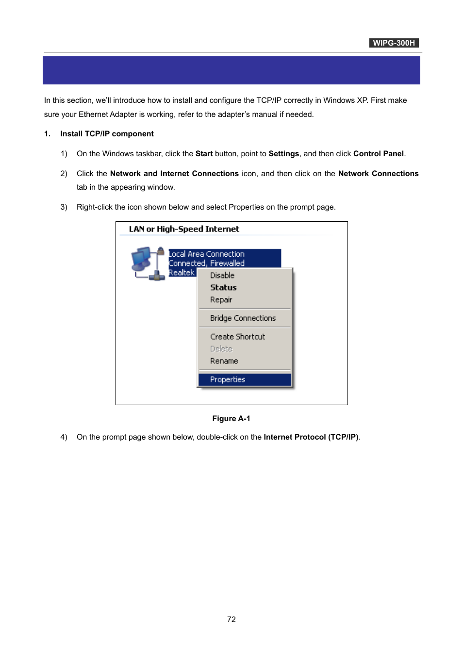 Appendix a: configuring the pcs | PLANET WIPG-300H User Manual | Page 72 / 77