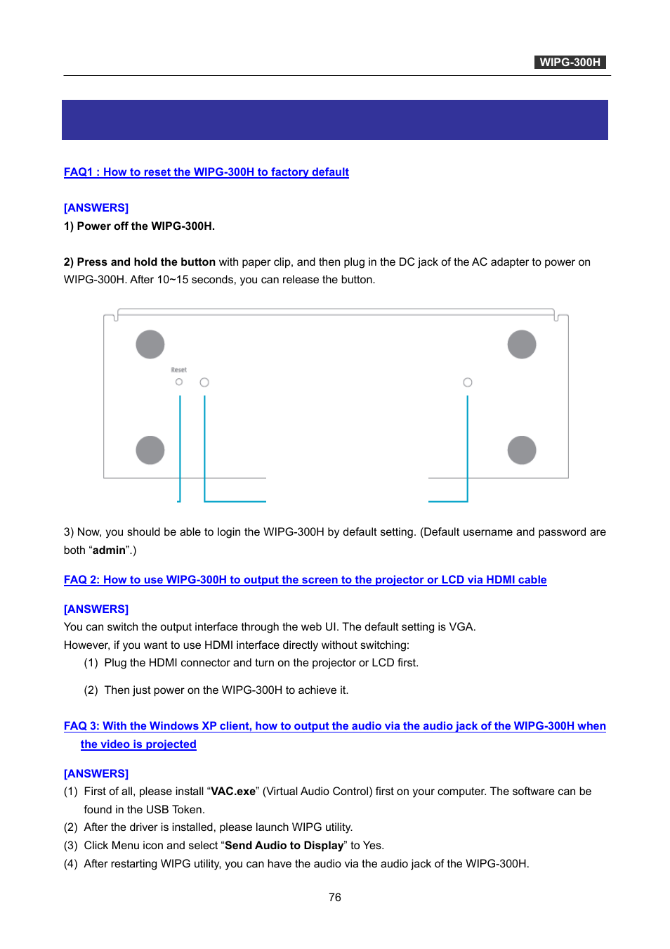 Appendix b: faq | PLANET WIPG-300H User Manual | Page 76 / 77