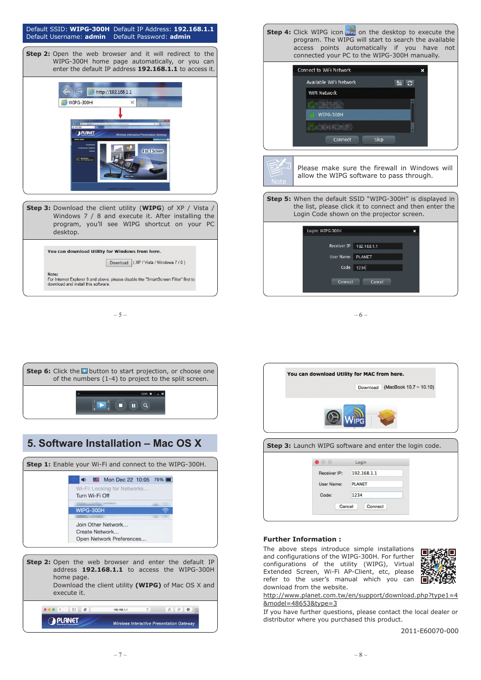 Hardware installation, Software installation – windows, Software installation – mac os x | Package contents, Physical introduction | PLANET WIPG-300H User Manual | Page 2 / 2