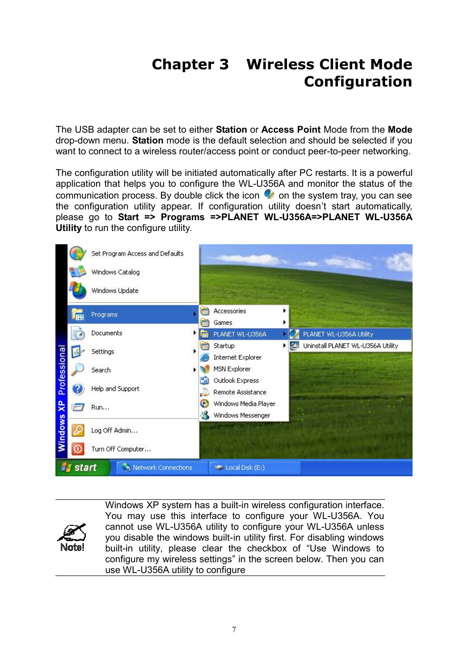 Chapter 3 wireless client mode configuration | PLANET WL-U356A User Manual | Page 11 / 34