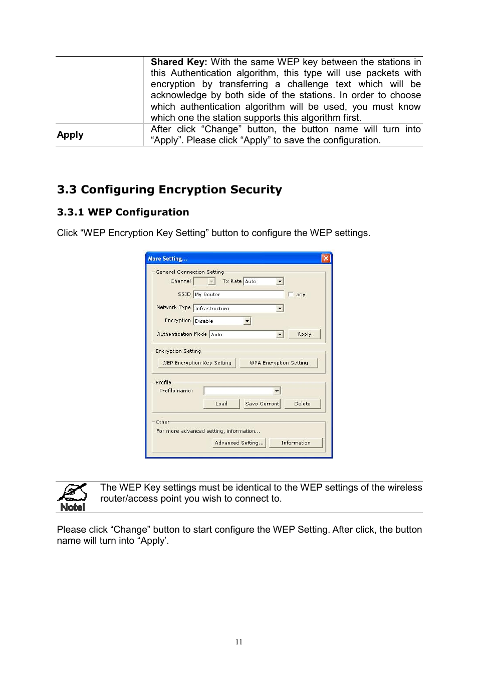 3 configuring encryption security, 1 wep configuration | PLANET WL-U356A User Manual | Page 15 / 34