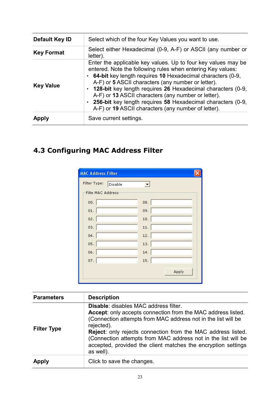 3 configuring mac address filter | PLANET WL-U356A User Manual | Page 27 / 34