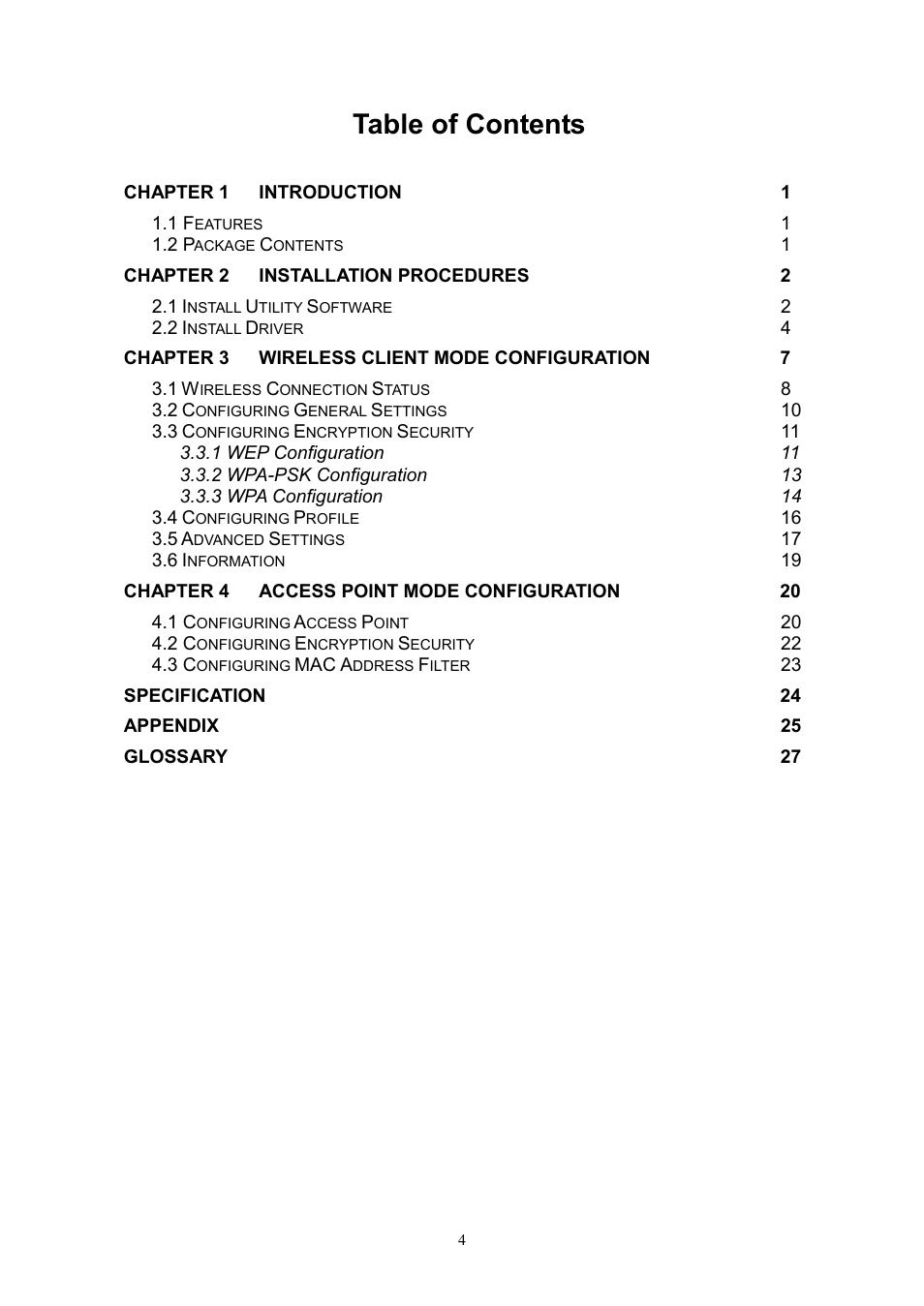 PLANET WL-U356A User Manual | Page 4 / 34