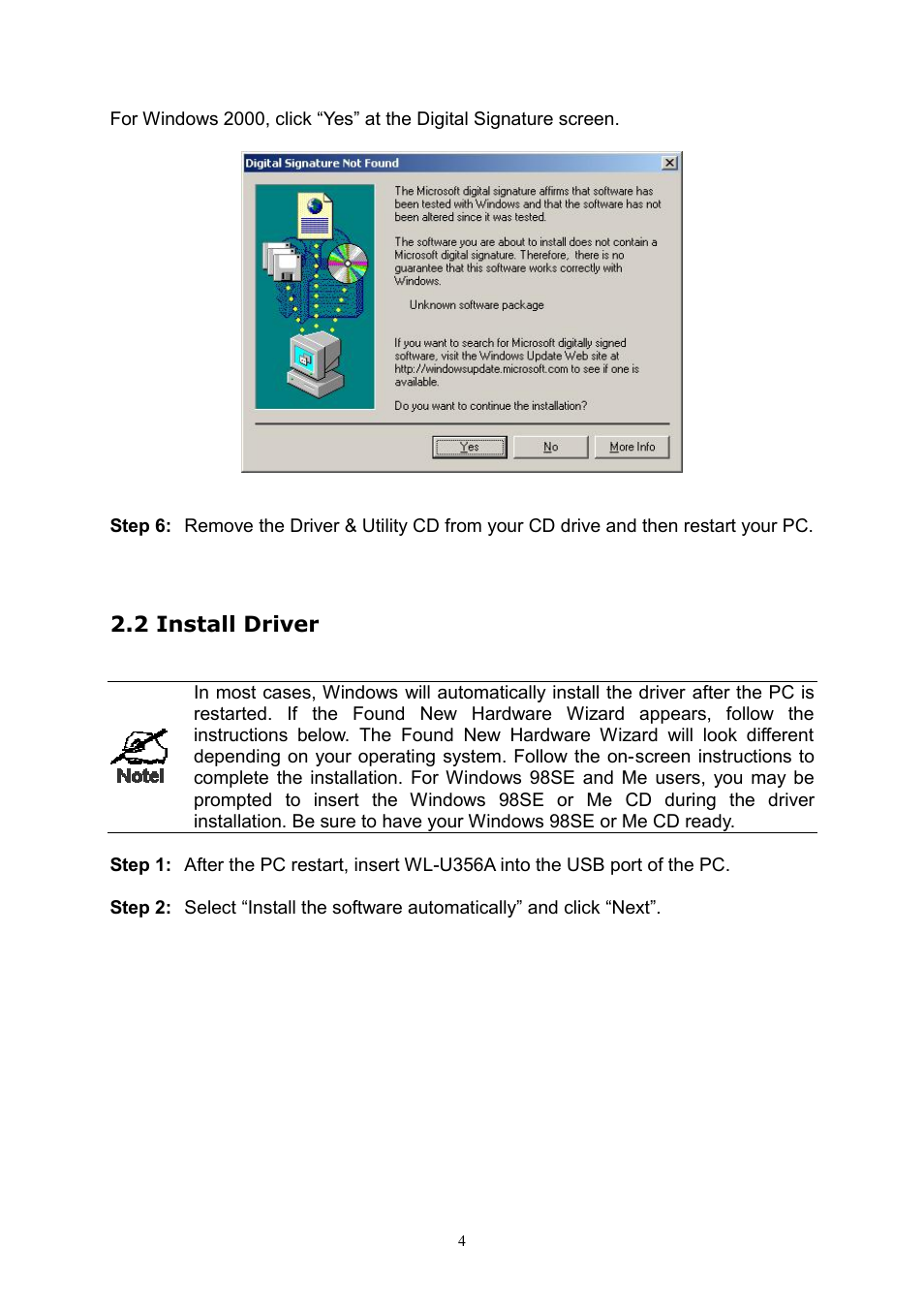 2 install driver | PLANET WL-U356A User Manual | Page 8 / 34