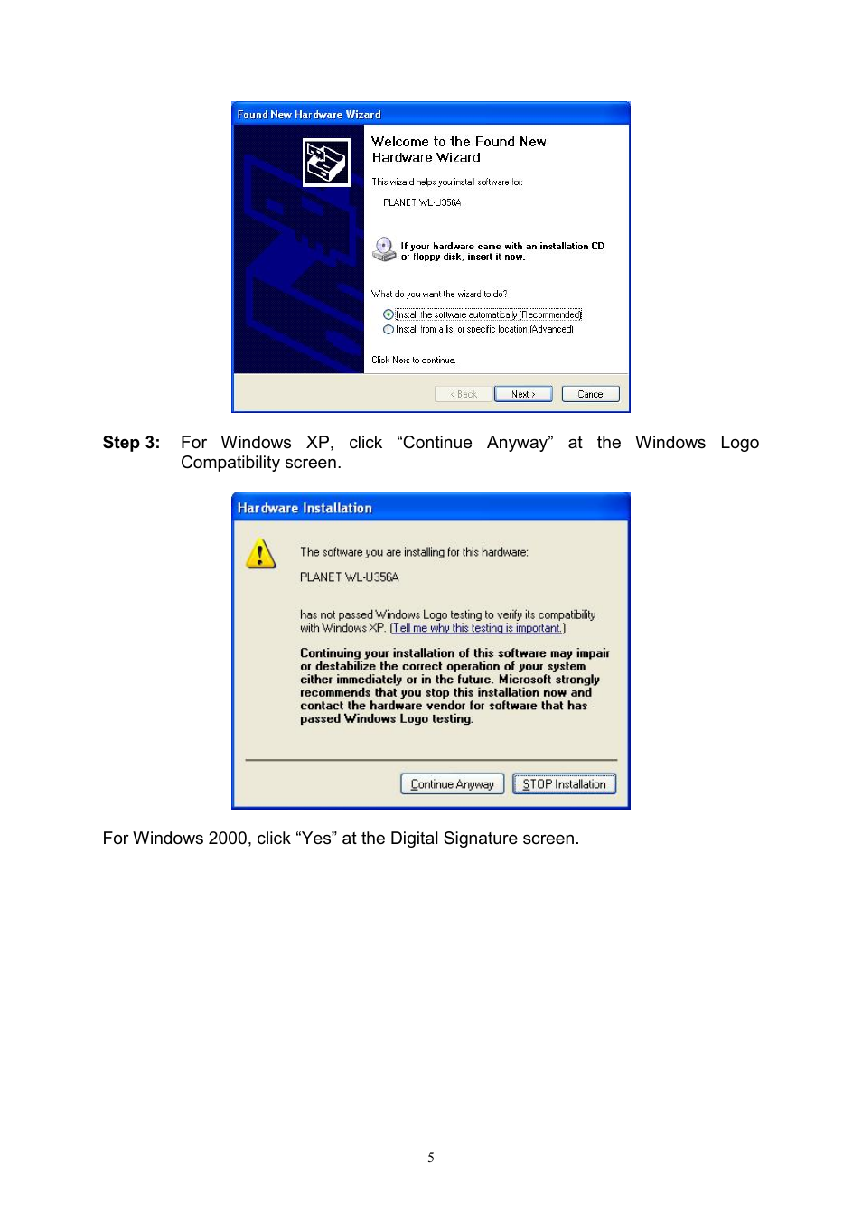 PLANET WL-U356A User Manual | Page 9 / 34