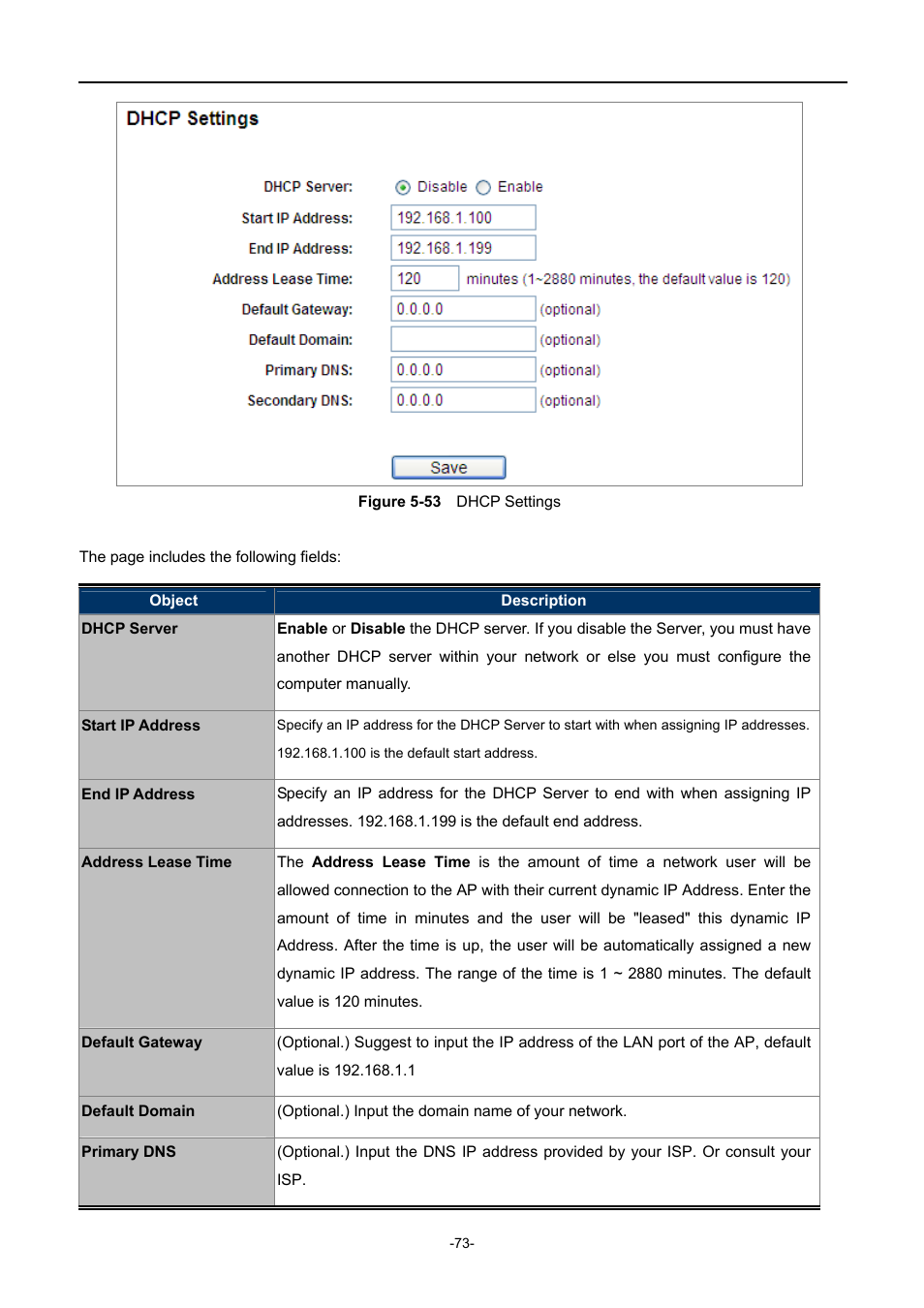 Igure, Dhcp, Ettings | PLANET WNAP-1110 User Manual | Page 73 / 112