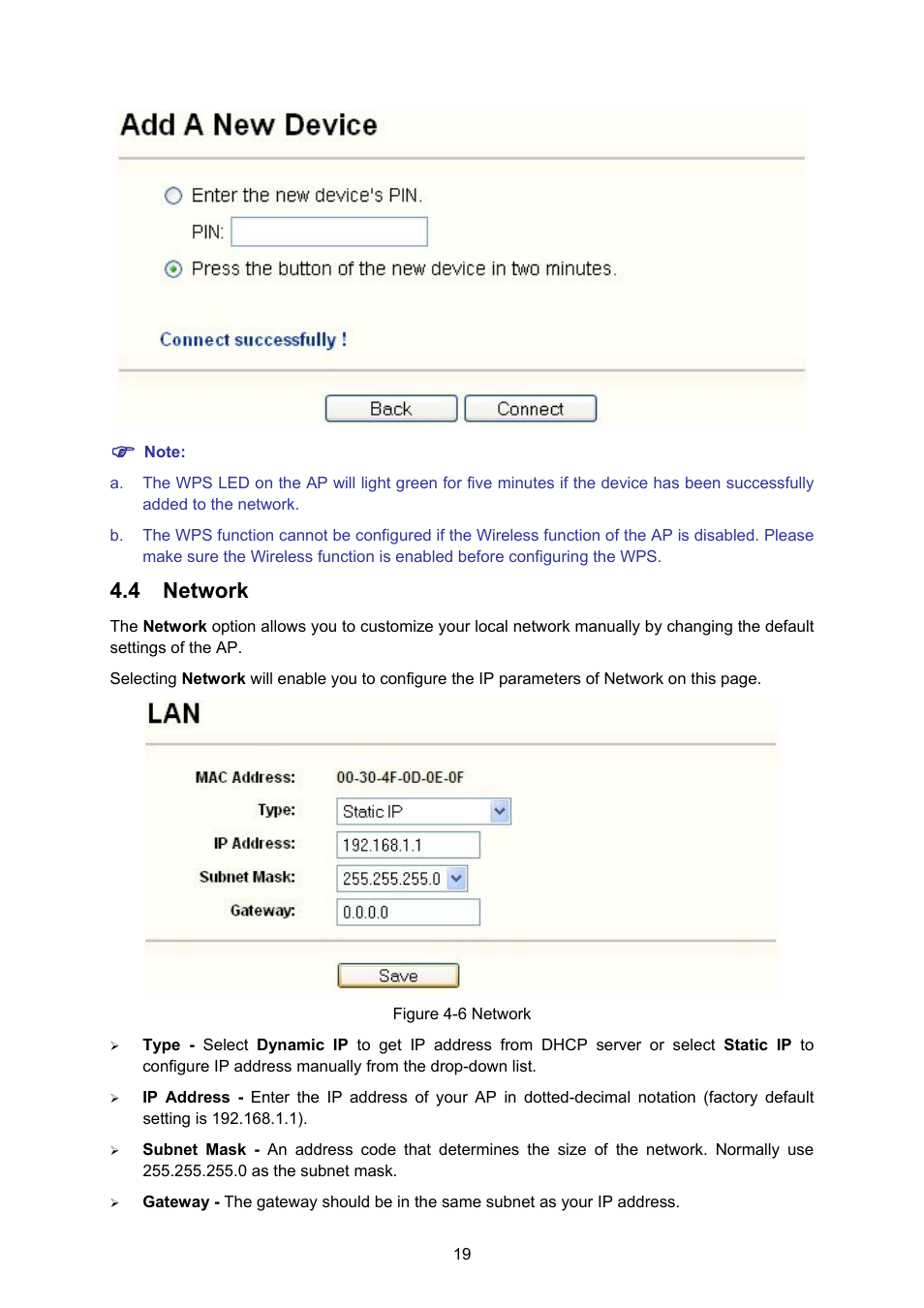 4 network, Network | PLANET WNAP-1110 User Manual | Page 25 / 70