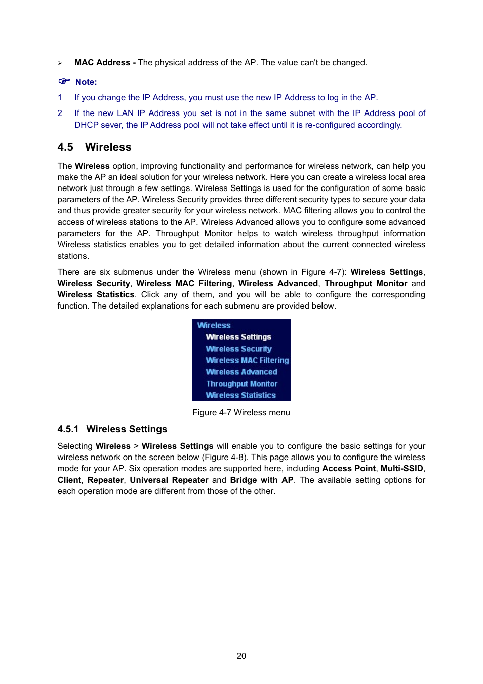 5 wireless, 1 wireless settings, Wireless | Wireless settings | PLANET WNAP-1110 User Manual | Page 26 / 70