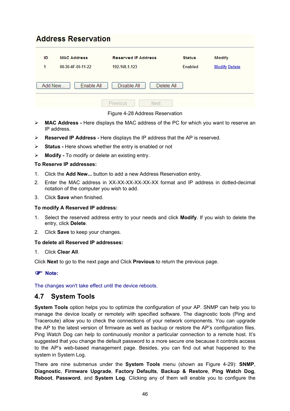 7 system tools, System tools | PLANET WNAP-1110 User Manual | Page 52 / 70