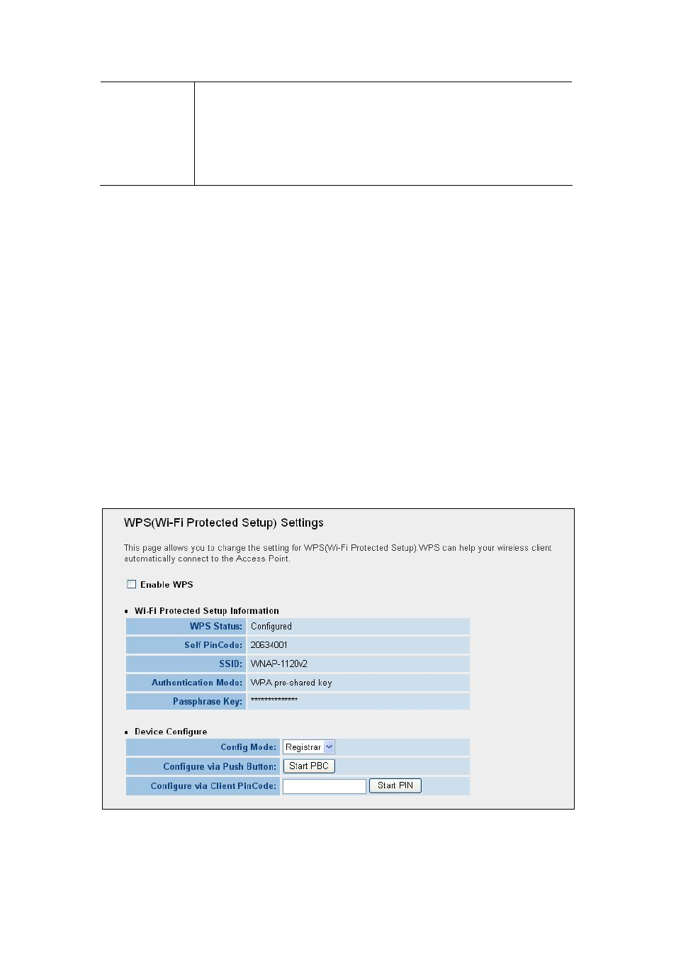 3 wps settings, Wps settings | PLANET WNAP-1120 User Manual | Page 25 / 49