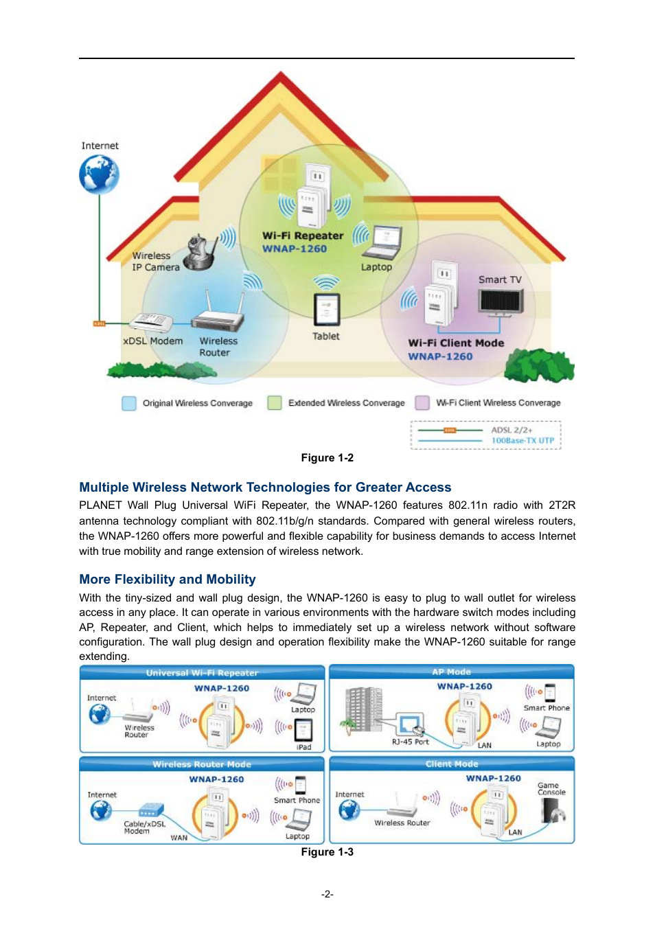 More flexibility and mobility | PLANET WNAP-1260 User Manual | Page 10 / 154